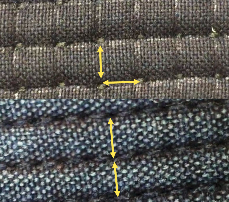 Tezashi Mishin Stitch Space Comparison