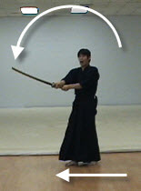 Strike Men when left foot comes forwards