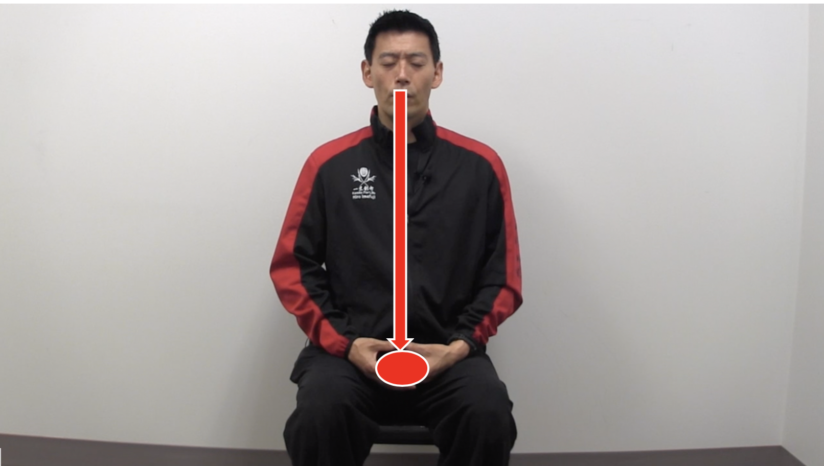 Figure 2: Imagine pushing the air down into the circle