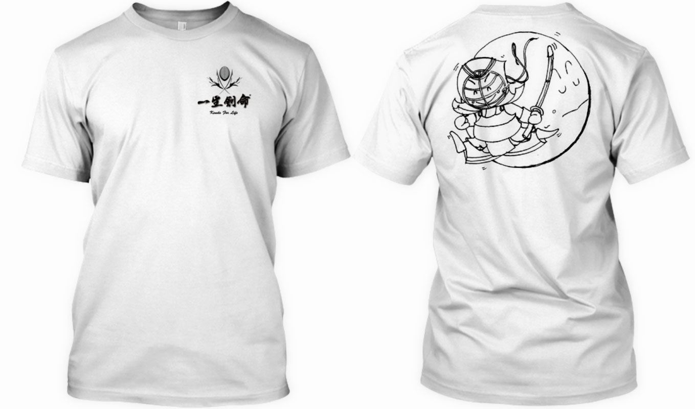 Yay! Kendo! on Back with Kendo For Life on the Left Chest Light